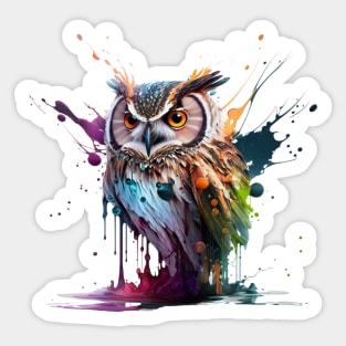 Owl Splash Art: Enchanting Fantasy Illustration #1 Sticker